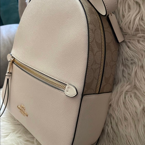 Signature Jordyn backpack white/kaki Coach Brand - Picture 3 of 6